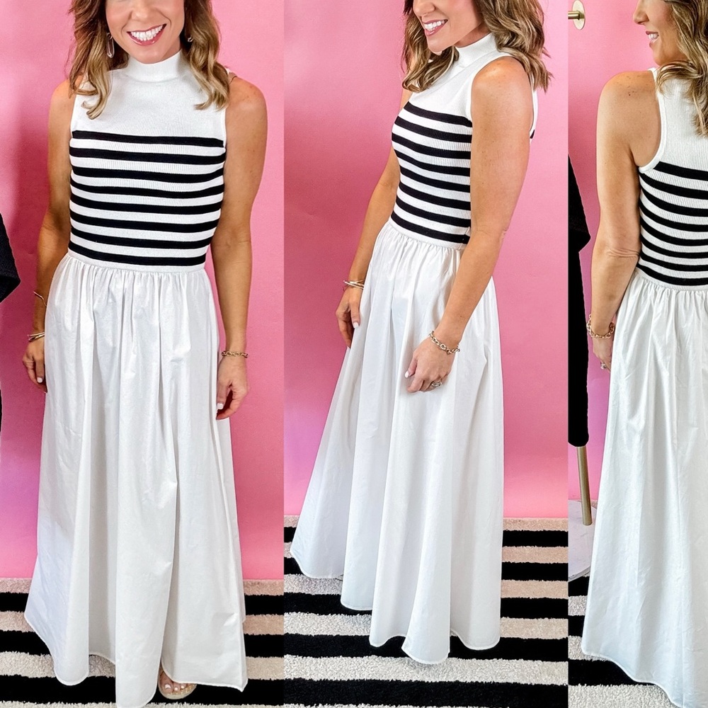 White Striped Maxi Dress